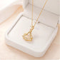 Gold plated fan necklace